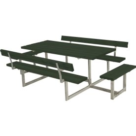 Plus Basic bänkset med ryggstöd/påbyggnad, Grön