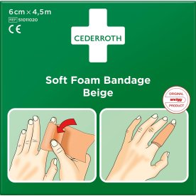 Cederroth Soft Foam Bandage | Beige | 6 cm x 4,5 m