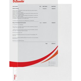 Esselte Premium plastficka, A4, topp+sida, 0,09 mm