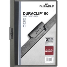Durable Duraclip 60 klämmapp | A4 | Antracitgrå