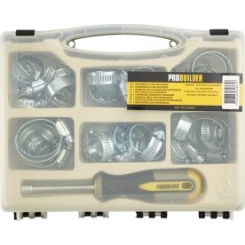 Probuilder slangklämmor ass. m/skruvmejsel 50 st