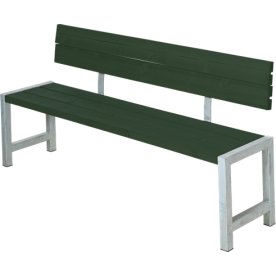 Plus Plankbänk med ryggstöd, L 176 cm, Grön