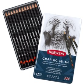 Derwent Graphic Grafitpennor | 6B-4H | 12 st.