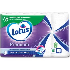 Lotus Premium hushållspapper, 8x4 rullar