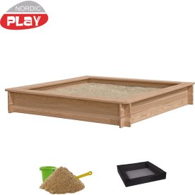 NORDIC PLAY Active sandlåda av lärk | 150x150 cm