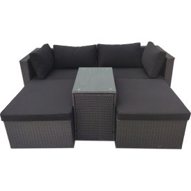 OUTDOOR soffgrupp / loungegrupp, Svart