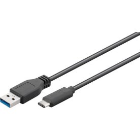 MicroConnect USB-C till USB-A-kabel | 1 m | Svart