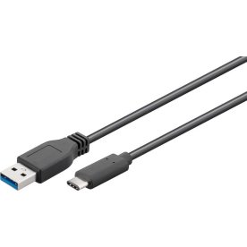 MicroConnect USB-C till USB-A-kabel | 3 m | Svart