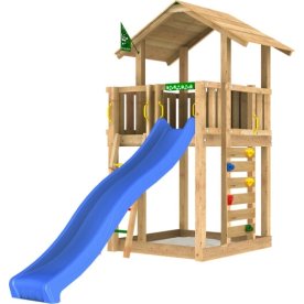 Jungle Gym Chalet 2.1 lektorn med grön rutschkana