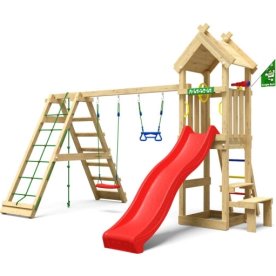 Jungle Gym Totem lektorn med klättring+röd rutsch