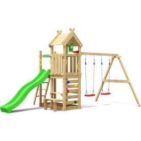 Jungle Gym Teepee lektorn, gungor+grön rutschkana
