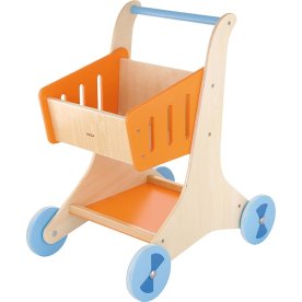 VIGA leksakskundvagn av trä | Orange och blått