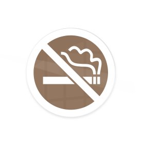Skylt | Rökning förbjuden | Ø10 cm | Brun
