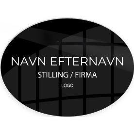 Namnskylt | Eget tryck | 7x5 cm | Svart