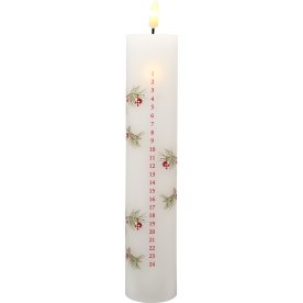 Kalenderlampa LED med julmotiv, H25 cm, Vit