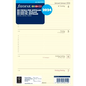 Filofax 2024 Refill | A5 | Vecka | Tvärformat