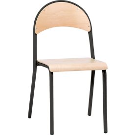 Stapelbar stol De luxe Ljus bok/Svart