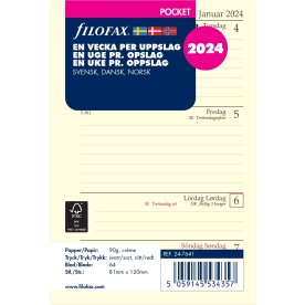 Filofax 2024 Refill | Pocket | Vecka | Tvärformat