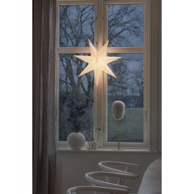 Pappersstjärna, Hängande, Mönster, Ø60 cm, vit