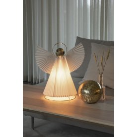 Dekorationsängel med ljus, papper, H36cm, vit