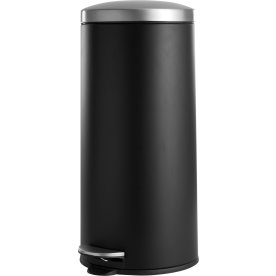 Papperskorg med softclose, 30 L, Svart stål