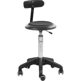 Micro pall, Svart, Konstläder, 52-71 cm, Ryggstöd