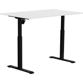 Sun-Flex I höj- & sänkbart bord, 140x80, svart/vit