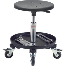 Montörsstol, Svart, PU sits, 38-51 cm,Verktygsfack