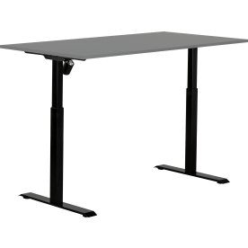 Sun-Flex I höj/sänkbart bord 160x80, Svart/ljusgrå