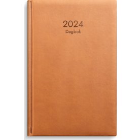 Burde 2024 Kalender Dagbok, cognac konstläder