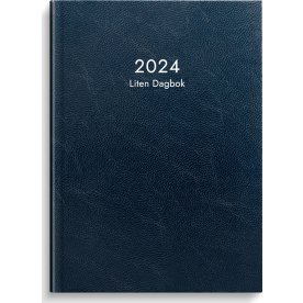 Burde 2024 Liten Dagbok, blått konstläder