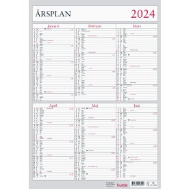 Burde 2024 Väggkalender, Årsplan