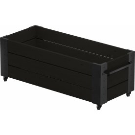 Plus Cubic blomlåda, 120x50x45 cm, Svart/svart