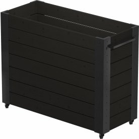 Plus Cubic blomlåda, 120x50x95 cm, Svart/svart