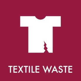 Sopsorteringsskylt | 12x12cm  | Textile waste