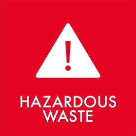 Sopsorteringsskylt | 12x12cm | Hazardous Waste