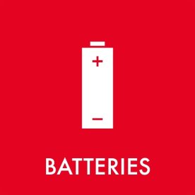 Sopsorteringsskylt | 12x12 cm | Batteries