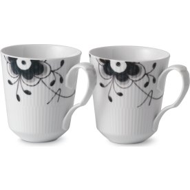 Royal Copenhagen Black Fluted Mega Mugg, 2 st.