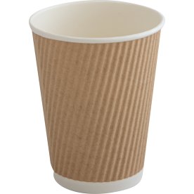 Kaffebägare 36 cl, papp med PE-beläggning, brun
