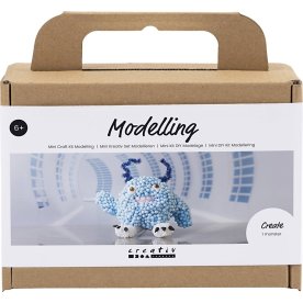 Mini DIY modellering, monster, ljusblå