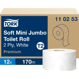 Tork T2 Mini Premium Jumbo toalettpapper, 2-lager