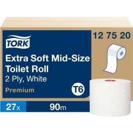 Tork T6 Premium toalettpapper, 2-lager, 27 rullar