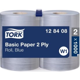 Tork W1 Basic Torkpapper, Blå, 2-lags