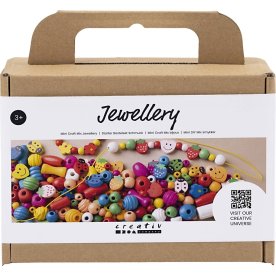 Mini DIY Kit smycken, pärlor + resår, grundpaket