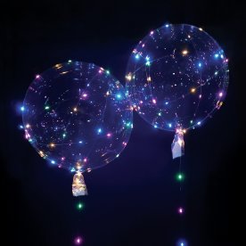 Ballong med flerfärgat LED-ljus, 50 cm, 2 st.