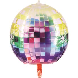 Ballong, folie, flerfärgad discokula, 35cm, 1 st