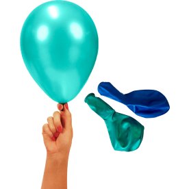 Ballong, metallic, blå, mix, 23 cm, 8 st.