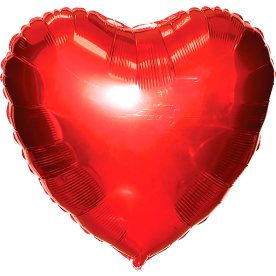 Ballong, folie, rött hjärta, 35 cm, 1 st.