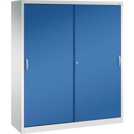 CP Materialskåp skjutdörrar, 1840x797x428, grå/blå