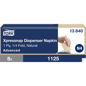 Tork N4 Xpressnap Servett, naturell, 1125 st.